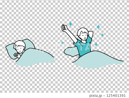 睡眠良好睡眠生活方式男性插畫集 睡眠良好睡眠生活方式男性插畫集 125401391