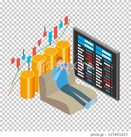 A man investing in stocks 125401825
