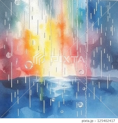 abstract building in the city watercolor painting 125402417