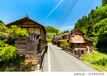 【重要伝統的建造物群保存地区】吹屋　初夏の下谷地区の風景8　岡山県高梁市成羽町 125402429
