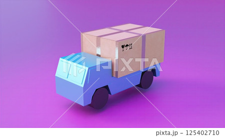 Delivery truck with box. Computer generated 3d render Delivery truck with box. Computer generated 3d render 125402710