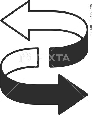 反転する矢印アイコン 125402760
