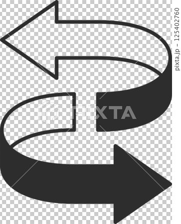 反転する矢印アイコン 125402760