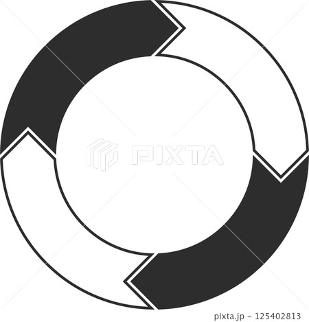 円グラフの矢印アイコン 円グラフの矢印アイコン 125402813