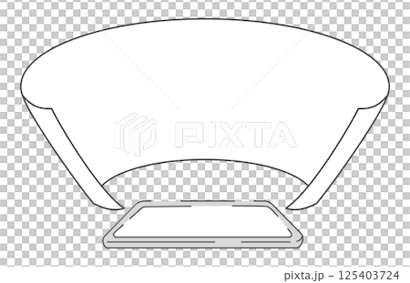 スマホから情報が出ているイメージのイラスト　ベクター 125403724