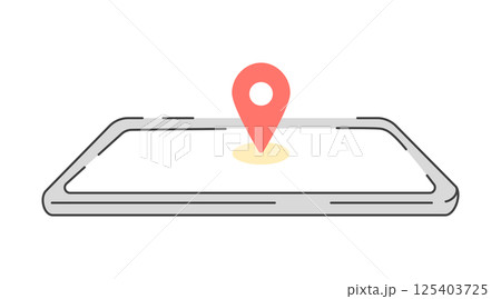 スマホに位置情報が出ているイラスト　ベクター 125403725