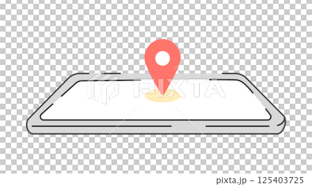Illustration of location information displayed on a smartphone Vector 125403725