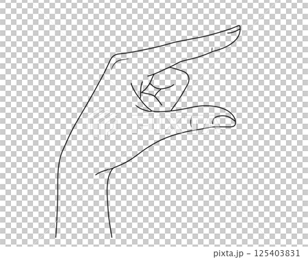 捏手指的手勢－簡單的手勢 125403831