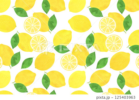 レモン柄の背景パターン 125403963