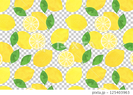 レモン柄の背景パターン 125403963