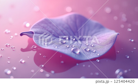 Delicate Leaf with Sparkling Dew Drops Serenity 125404420