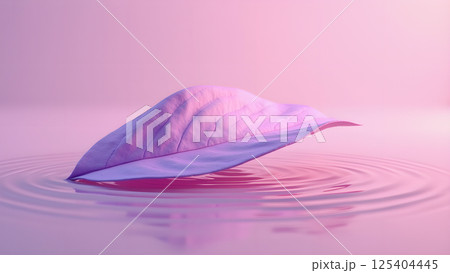 Pink Leaf Serenity in Water Ripple Reflections Pink Leaf Serenity in Water Ripple Reflections 125404445