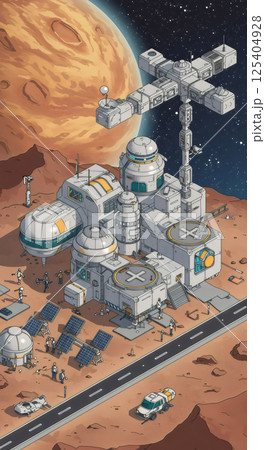 Modular architecture of a futuristic space colony on a distant planet 125404928