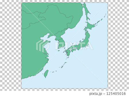 No name, Wide area map of Japan, Senkaku Islands, Taiwan, China, Korea, Northern No name, Wide area map of Japan, Senkaku Islands, Taiwan, China, Korea, Northern 125405016