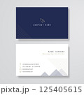 Blue an White business card flat design template vector 125405615