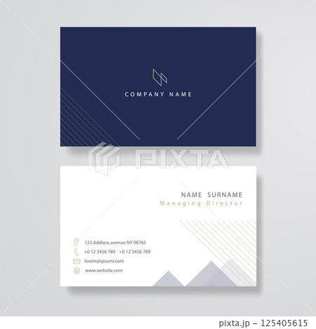 Blue an White business card flat design template vector Blue an White business card flat design template vector 125405615