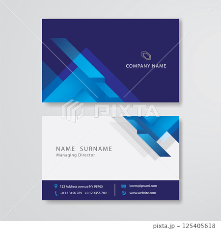 Blue business card flat design vector template Blue business card flat design vector template 125405618
