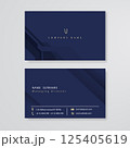 Blue business card template  flat design vector 125405619