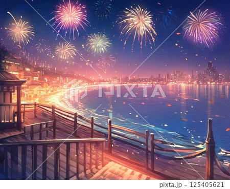 夏の夜を彩る花火 125405621