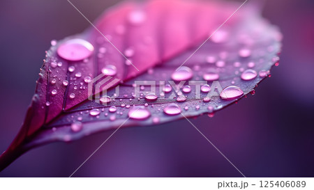 Dew kissed leaf, purple botanical splendor 125406089