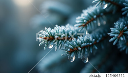 Fresh Green Lettuce with Water Droplets Closeup 125406231