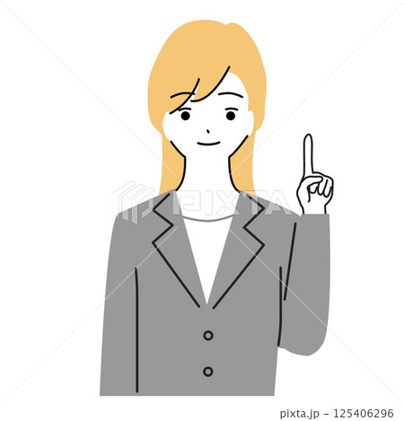 指差しで説明するスーツの女性のイラスト 125406296
