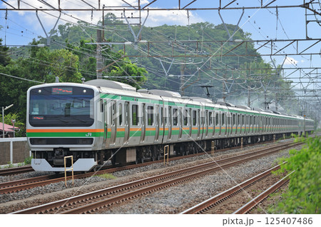 東海道本線　二宮－大磯　JR東日本　E231系1000番台　S-13編成（国府津） 125407486