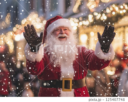 happy senior couple in red winter clothes happy senior couple in red winter clothes 125407748