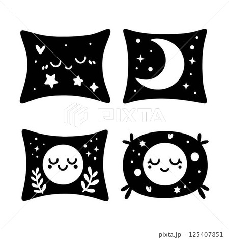 Round Pillow Silhouette Simple Shape Round Pillow Silhouette Simple Shape 125407851