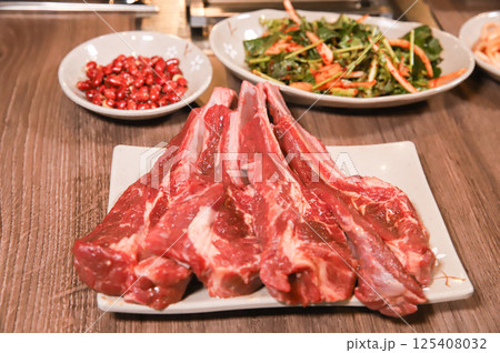 Chinese food. Grilled lamb ribs. Chinese food. Grilled lamb ribs. 125408032
