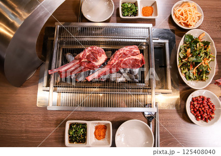 Chinese food. Grilled lamb ribs. Chinese food. Grilled lamb ribs. 125408040