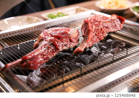 Chinese food. Grilled lamb ribs. Chinese food. Grilled lamb ribs. 125408048