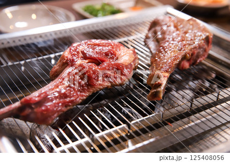 Chinese food. Grilled lamb ribs. Chinese food. Grilled lamb ribs. 125408056