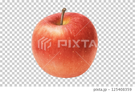 蘋果插圖水彩白色背景 125408359