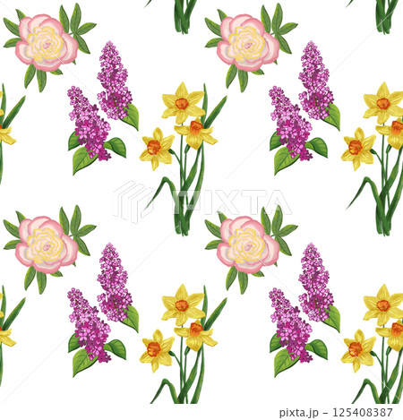 seamless pattern spring flowers for your design seamless pattern spring flowers for your design 125408387