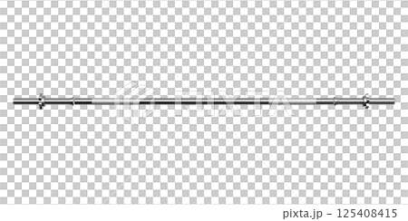 Cast Iron Barbell Straight Rod with Star Nuts Lock, weightlifting gym equipment, side view 125408415