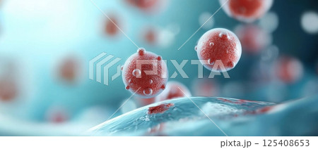 A modern biotech laboratory focused on research and development of stem cell-based treatments for autoimmune conditions. 125408653