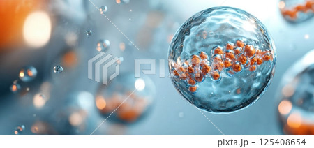 Scientists in a well-equipped biotech laboratory conducting research and experiments to develop innovative stem cell-based treatments for various autoimmune diseases. 125408654