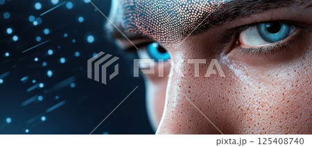 Advanced futuristic military-grade smart skin technology with a dynamic, shifting camouflage pattern designed for optimal stealth and concealment in combat environments. 125408740