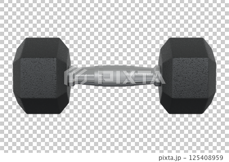 Blank Hex Dumbbell, weightlifting gym equipment, side view. Png clipart isolated on transparent background Blank Hex Dumbbell, weightlifting gym equipment, side view. Png clipart isolated on transparent background 125408959