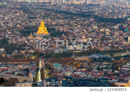 View on the capital city of Tbilisi from Mtatsminda park 125409053
