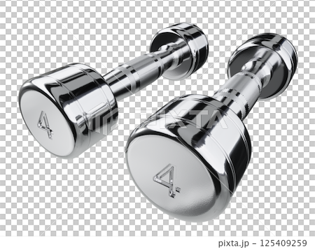 Two blank Round Dumbbells with number 4, chrome weightlifting gym equipment Two blank Round Dumbbells with number 4, chrome weightlifting gym equipment 125409259