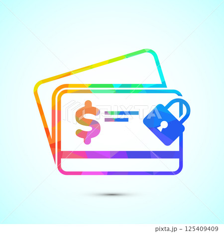 Secure payment icon design illustration, Payment safety sign symbol in low poly style 125409409