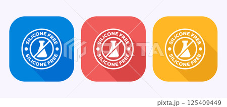 Silicone free icon design illustration, Best Silicone free sign, symbol in shadow button design Silicone free icon design illustration, Best Silicone free sign, symbol in shadow button design 125409449