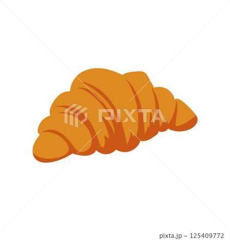 French croissant in flat design. Delicious pastry dessert, food product. Vector illustration isolated. French croissant in flat design. Delicious pastry dessert, food product. Vector illustration isolated. 125409772