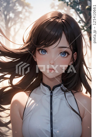 光に照らされた女性 125410661