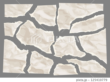 Torn Paper Pieces With Ripped Edges 125410779