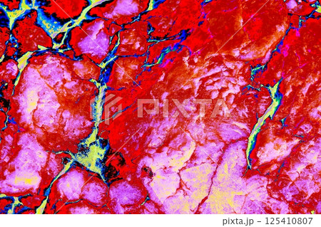 Raw surface of natural stone, textured surface background. Changed color scheme. 125410807