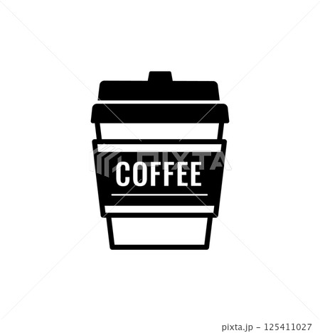 シンプルでかわいいコーヒーカップのアイコン 125411027