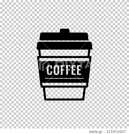 シンプルでかわいいコーヒーカップのアイコン 125411027